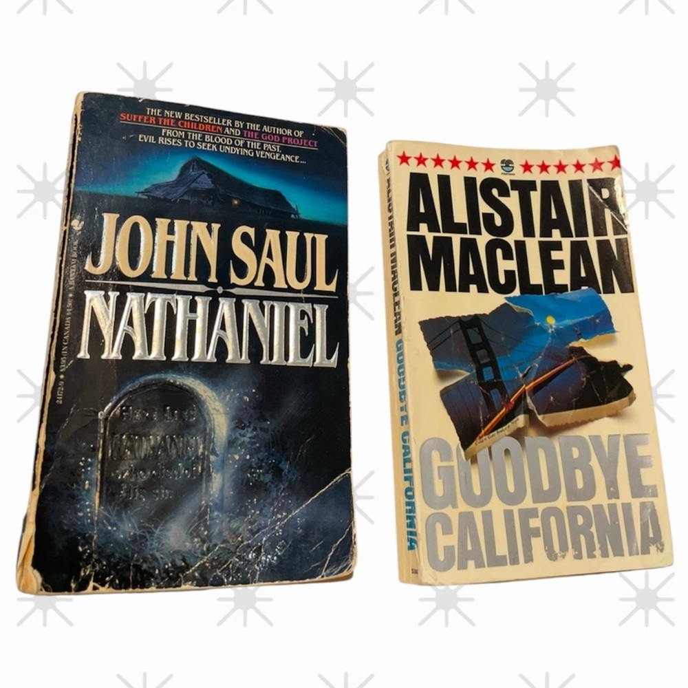 Vintage John Saul 'Nathaniel' and Alistair MacLean 'Goodbye California' Books